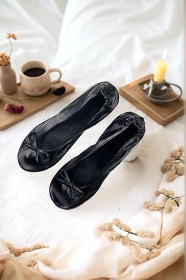 Women's Foldable Ballet Flats Portable Slip-On Shoes for Wedding, Travel, Work & Driving XL
