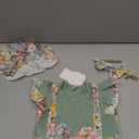 SUNNY PIGGY Baby Dress 12-18 Months Girl Clothes Infant Summer Outfits Toddler Dresses for Girls With Headband Hat Floral Ruffle Sleeve One Piece Green Skirt