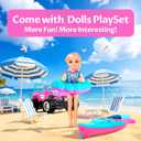 ULOVEME 2.4Ghz Remote Control Car for Girls - 1:18 RC Toys for Kids with Doll, 100 mins with Rechargeable Battery, Birthday for Grils (Pink #4)