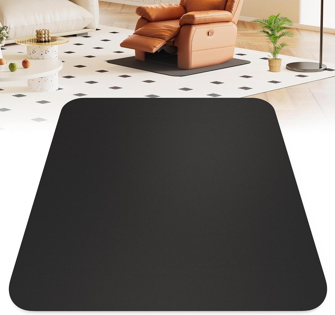 Non Slip Recliner Pads For Hardwood Floors, Recliner Floor Protector Keep Recliner From Sliding, Recliner Slide Stoppers, Under Recliner Mat, Furniture Pad For Recliner, Recliner Gripper,Recliner Grip (Square-BLack)