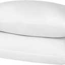 Basic home14x24 Decorative Throw Pillow Inserts-Down Feather Pillow Inserts-Oblong-Cotton Fabric-Set of 2-White.
