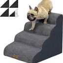 4-Step Dog Stairs for High Beds 18-24 Inch Pet Steps 2 3 4 5 Tier Ladder Non-Slip Sturdy Ramp Small Medium Large Dog Steps to Couch Bed Old Dogs Balanced Pet Stairs for Getting on Bed
