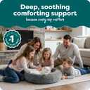 Furhaven 23" Round Calming Donut Dog Bed for Indoor Cats & Small Dogs, Washable, For Dogs Up to 20 lbs - Shaggy Plush Long Faux Fur Donut Bed - Gray, Small, 23.0"L x 23.0"W x 9.0"Th