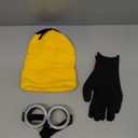 3 Pcs Halloween Costume Accessories Adult,Goggles Glasses/Yellow Beanie/Gloves for Men Women Cosplay Party Set