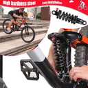 Mountain BikeRear Shock AbsorberCoil+Oil Mountain Bike, 165mm Adjustable Hydraulic Coil Spring Suspension, 350Lbs, with Bushing & Screws, Fits E-Bike & MTB-Rear Shock