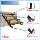 35 Inch Black Steel Stair Step Riser, 4-Step Metal Stair Stringer, 2 Pack Steel Stair Stringer for 35" Height Deck and Outdoor Steps