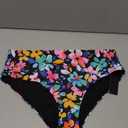 Tempt Me Women Mid Rise Bikini Bottoms - Full Coverage Bathing Suit Bottoms Mid Waist Swim Bottoms 2025 (Large, Colorful Flower)