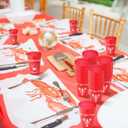 Honeydak 24 Pcs Crawfish Boil Cups 12 oz Disposable Plastic Lobster Cups Bulk Crawfish Boil Party Supplies Seafood Party Favors Lobster Feast Birthday Table Decorations, Red