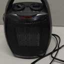 Kismile Small Electric Space Heater Ceramic Space Heater,Portable Heater Fan for Office with Adjustable Thermostat and Overheat Protection ETL Listed for Kitchen, 750W/1500W(Black) (Luxury Black-Built-in Handle)