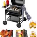Mini House Miniature Square Barbecue Grill Oven Figurine Garden Cooking Tool Kitchen Accessories Decoration Fake Barbecue Food Realistic Drink Beer Models for 1/12,1/6 Miniature DIY Decoration