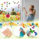 2 x Spring Window Flower Clings, 83Pcs Colorful Flower Butterfly Anti-Collision Window Decals, Double Side Window Sticker Decorations for Baby Shower Decoration Party Supplies