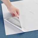 Haimin Wall Panels Peel and Stick 10 Pieces 23.6x11.8in (19.4 Sq. Ft. Coverage) Lightweight Backsplash Marble Look Tile (not Real Marble) Ideal for Kitchen Bathrooms Living Rooms Bedrooms (White-LYB)