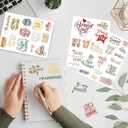 Laumoi 546 Pcs 24 Sheet Scrapbook Stickers Vintage Words Stickers for Journaling Inspirational Nice Words Sentences Waterproof Aesthetic for Family Water Bottles Laptop(Lovely Style)