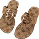GORGLITTER Girl's Metallic Thong Flat Sandals Dressy Walking Flip Flops | Summer Shoes for Teens, Slip On, Open Round Toe, Kids Sandals 2026, Comfortable, Dressy Casual 2.5 Big Kid