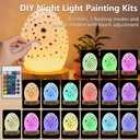 DIY Night Light Painting Kits with Acrylic Crystal Shiny Gem Stickers, Easter Christmas Themed Gifts, 16 Colors Changing Mode and Remote Control, Rechargeable Art Supplies Painting Light kit