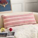 Valentines Lumbar Pillow Covers, Boho Textured Long Accent Pillow Case, Red Pillow Covers 14 x 36 Inch Valentines Day Decoration, Chair Sofa Bedroom Living Room Home Decor Cushion Case, Pack of 1