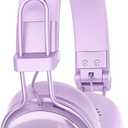 Wireless On-Ear Headphones, Active Noise Cancelling, Bluetooth 5.4, Hi-Res Sound, 55H Playtime, Lightweight and Comfortable, Foldable Design, for Home Office Travel, Purple