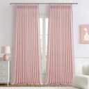 Light-Pink Floor to Ceiling Semi Sheer Extra Long Curtains 108 Inches Length for Office, Pinch Pleat Linen Light-Filtering Privacy Curtain That Let Light in Sunroom Baby Pink 108 Inch Drapes 2 Panels