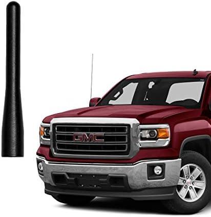GM Truck Short Antenna, Compatible with 1999-2026 Chevy Silverado/GMC Sierra 1500 2500 3500 Truck Pickup Direct Replacement Antenna Rod, Matte Black 3.6 Inch 6061 Aluminum, Car Wash Safe Proof
