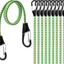 HORUSDY 10-Piece Heavy Duty Bungee Cords with Metal Hooks, 40 Elastic Bungee Straps for Outdoor, Camping, Garage Storage, and Kayaking