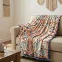 Horaldaily Boho Bohemia Blanket Throw, Vintage Country Rustic Farmhouse Soft Fuzzy Plush Faux Fur Cozy Blankets for Couch Sofa Bed Lounging, Ideal Gifts for Kids Adults Wife Self, 50x60