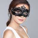 Coddsmz Women Masquerade Mask with Rhinestone Chains Venetian Mask Mardi Gras Decoration for Carnival Party Costume Masks