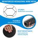 1/2 Inch Black Wire Mesh Roll - 24'' x 100' Chicken Wire Fence, 20 Gauge Hardware Cloth Poultry Netting for Garden/Animal Barrier/Rabbit/Floral/Chicken Coop/DIY Projects