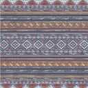 RUGSURE Washable Area Rugs 8' x 10' - 1/6 Thick - Moroccan-Inspired -Stain & Water Resistant Non-Slip - Resistant Rug for Living Room, Bedroom, Nursery, Pet & Child Friendly (Blue and Red)