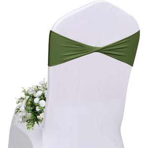 Moss Green Chair Sashes Spandex Green Sashes for Chairs 120 Pack Moss Green Chair Sashes Bands Without Buckle for Bridal Baby Shower Wedding Birthday Banquet Party Decorations