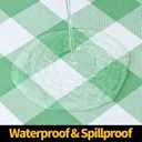 Smiry Rectangle Picnic Table Cloth, Elastic Waterproof Fitted Vinyl Tablecloths, Flannel Backed Buffalo Plaid Table Covers for Dining, Camping, Outdoor (Sage Green and White, 30" x 72")