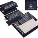 BalanceMate Acupressure Mat Set with 6,210 Pressure Points for Pain Relief and Relaxation Kit for Back, Neck, and Sleep Yoga and Meditation Pillow (Deep Black)