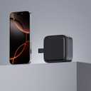 3 in 1 Wireless Charging Station for Apple Devices, Magnetic Foldable Travel Fast Charger Stand Compatible with MagSafe for iPhone Air/17/16/15/14/13/12 Series, Apple Watch & AirPods Pro/4/3/2-Black