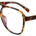 FEISEDY 70s Aviator Glasses Frame Blue Light Blocking Glasses Oversized Square Computer Glasses Women Men B2888