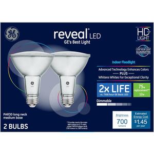 GE Reveal 1-Pack 75 W Equivalent Dimmable Flood Color-Enhancing Par30 Longneck LED Light Fixture Light Bulbs