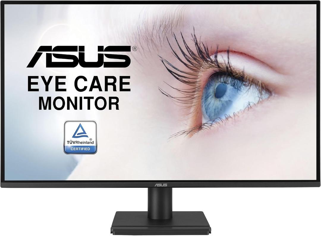 ASUS 27 1440P Eye Care Monitor (VA27AQ) - IPS, QHD (2560 x 1440), 99% sRGB, Frameless, HDMI, DisplayPort, VGA, 1ms, Speakers,Low Blue Light, Flicker Free, VESA Wall Mountable