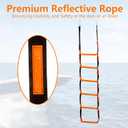 Boat Rope Ladder, 6 Step Heavy Duty 440lbs Strength Climbing Marine Rope Ladder with Reinforced Steps, Perfect for Inflatable Boat, Kayak, Motorboat, Canoeing