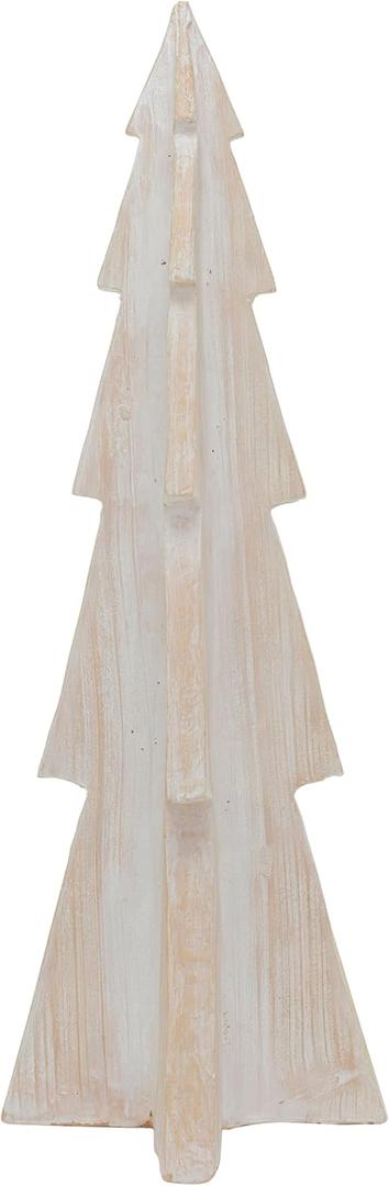 Creative Co-Op Magnesia Tree Decor with Wood Finish, White