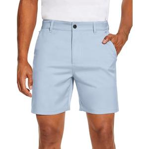 PULI Men's Golf Dress Shorts Flat Front Hybrid 7 Inch Lightweight Quick Dry Chino Casual with Pockets, Size 32