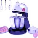 Stand Mixers, 7 Speeds With 3QT Stainless Steel Bowl, Stand and Hand Mixer with Dough Hook, Whisk, Mixing Beater for Baking, Cake, Cookie, Kneading (TE2)