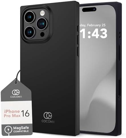 Cocomii - Rectangle Case Compatible with iPhone 16 Pro Max - Compatible with MagSafe, Solid Color, Fashionable Hues, Matte, Magnetic Phone Case for iPhone 16 Pro Max 6.9 inch, Black