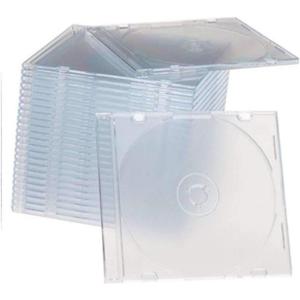 Maxtek Ultra Thin 5.2mm Slim Clear CD Jewel Case with Built in Frost Clear Tray, 50 Pack.