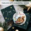 2 x Joy to The Squirrel Christmas Ornament 2025, Cute Winter Squirrel Gifts for Nature Lovers, Fans, Adults, Ceramic Ornaments for Woodland Animals Decor, Christmas Hanging Decorations