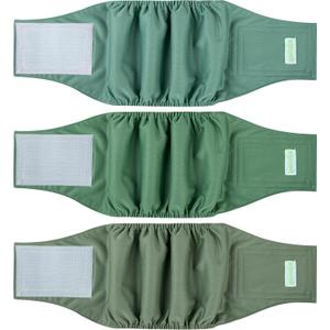 Wegreeco Washable Male Dog Belly Band (Stylish Pattern)- Pack of 3 - Male Dog Belly Wrap, Dog Diapers Male (Green Series, Large)