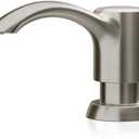 SAMODRA Built in Kitchen Sink Soap Dispenser (Brushed Nickel) with 13 oz Large PET Lotion Bottle, Refill from Top