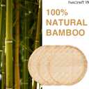 3 Pieces Handmade 13 Inch Wicker Round Fruit Basket Bamboo Woven Basket Tray Woven Food Storage Decorative Serving Tray Wall Hanging Baskets Kitchen Storage Farmhouse Decor Wall Decor Living Room