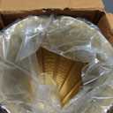 Afloral Distressed Gold Metal Fluted Vase, 14.02"L x 6.5"W x 14.02"H