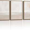 InSimSea 3 Pcs Framed Canvas Wall Art, Living Room Neutral Abstract Art, Bedroom Wall Decor Above Bed, Modern Beige Earthy Decor, 16x24inch, Set of 3