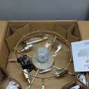 Gold Crystal Fandelier Ceiling Fans with Lights, 20" Gold Flower Chandelier Ceiling Fan with Light Remote Control, Caged Mid-Century with 6 Speeds for Bedroom, Nursery, Living Room (Clear)