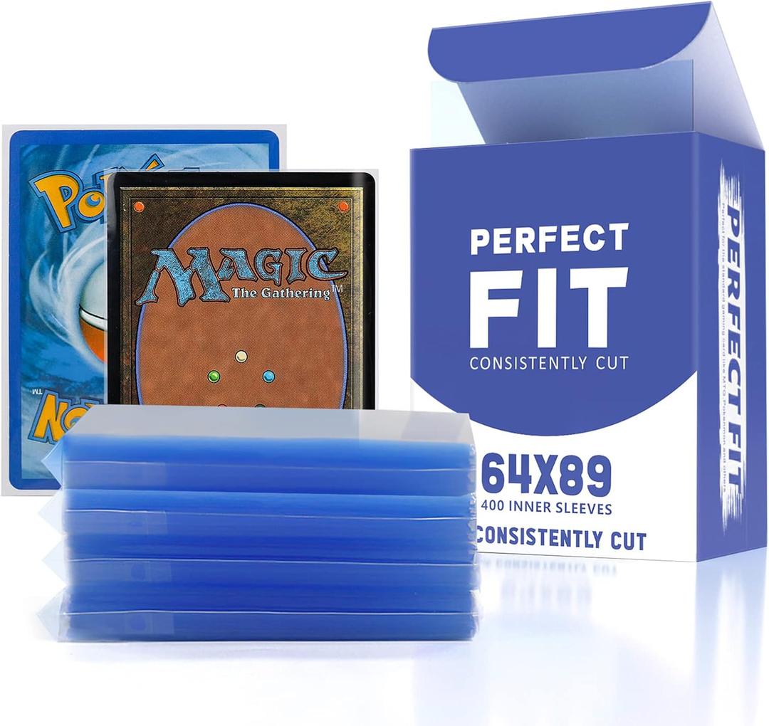 400 Pcs Ultra Clear Perfect Fit Sleeves for MTG, Perfect Inner Sleeves for Double Sleeving 64x89mm