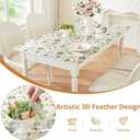 LovePads Floral Table Protector 40 x 60 Inch, 1.5mm Thick Plastic Table Cover, Waterproof Vinyl Tablecloth Rectangular Desk Protector Mat for Kitchen, Dining Room & Coffee Tabletop